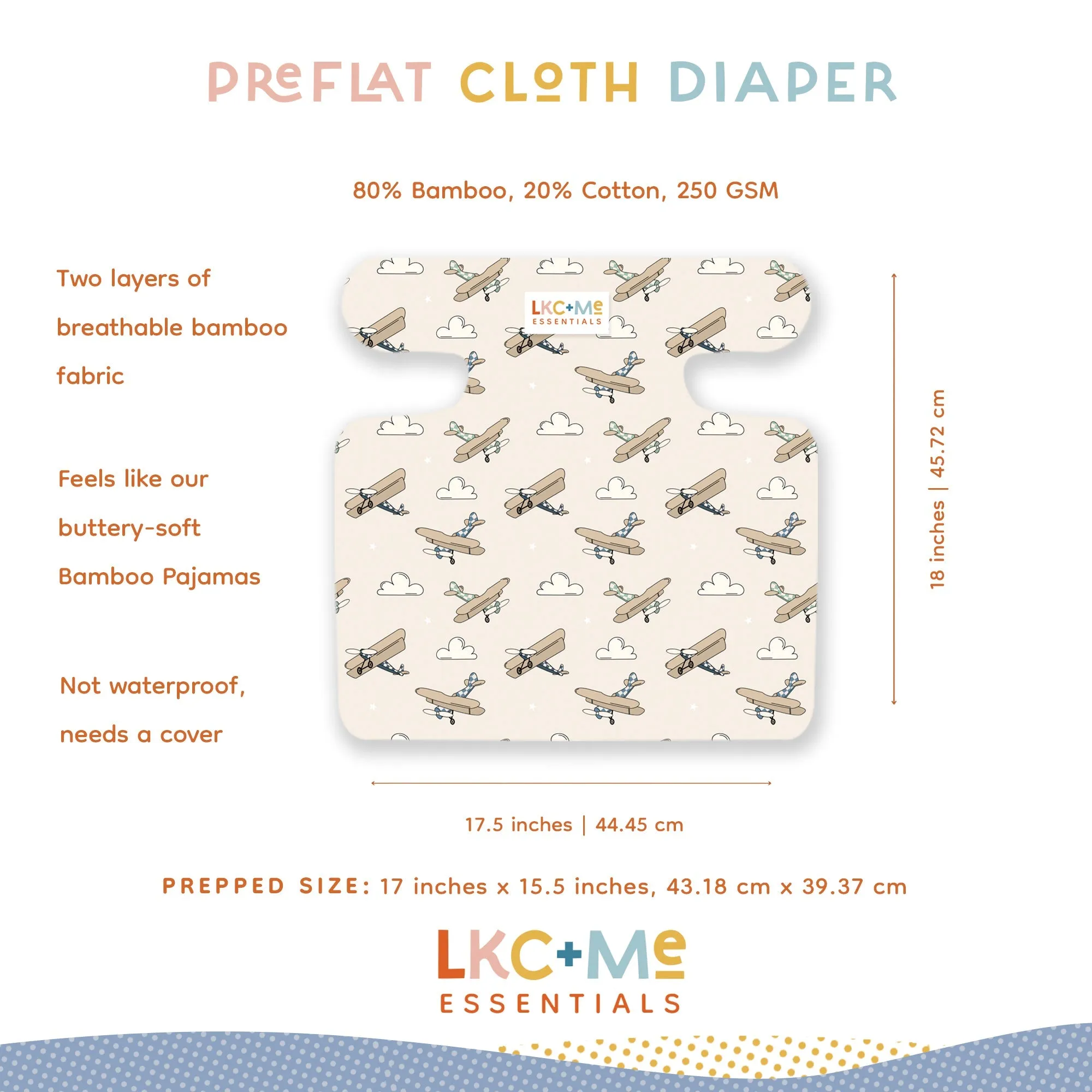 𝐒𝐀𝐋𝐄! 𝟓𝟎% 𝐎𝐅𝐅! LKC Me One-Size Cloth Diaper Preflat (Insert) - Rosalie