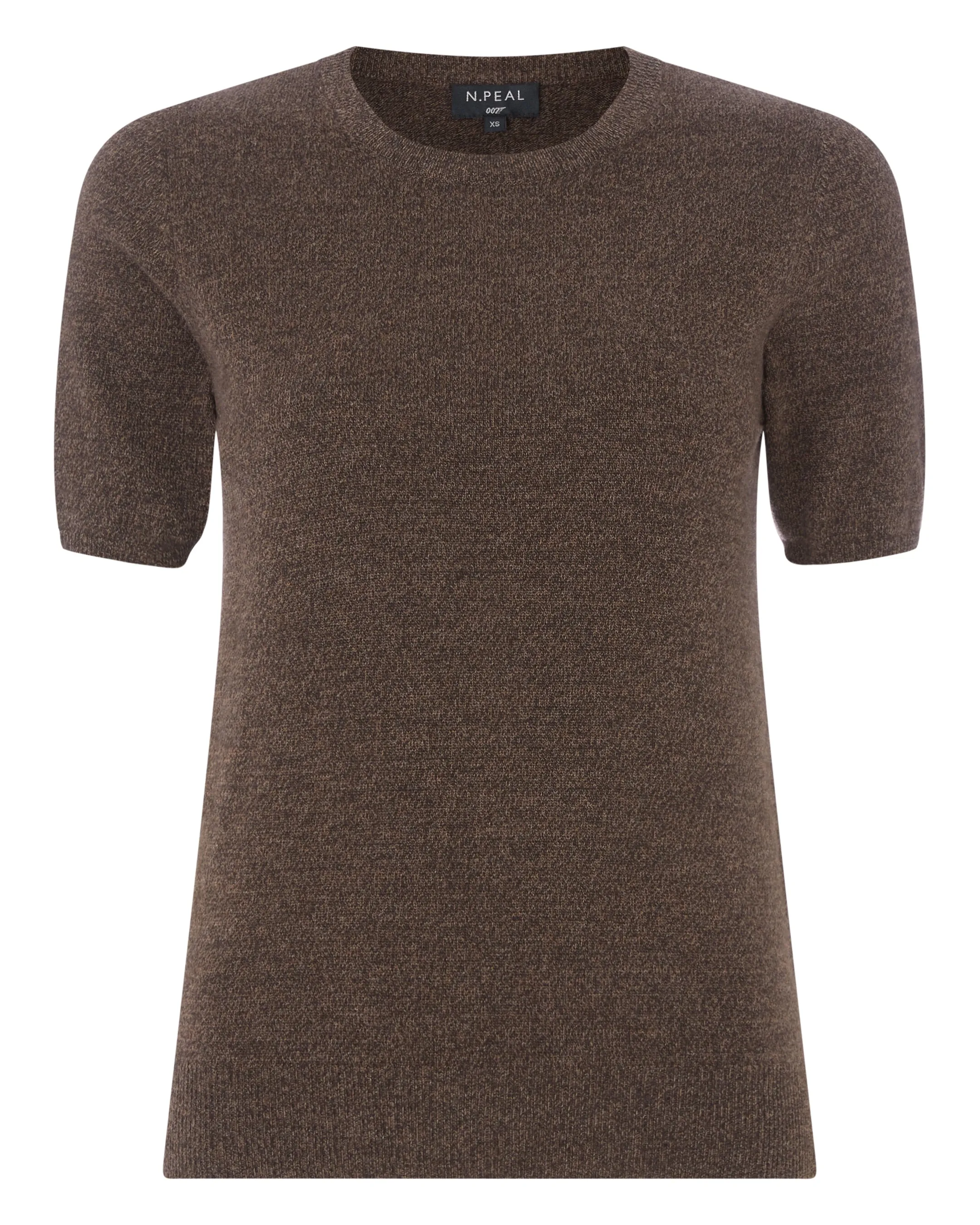 007 Round Neck Cashmere T Shirt Moorland Brown