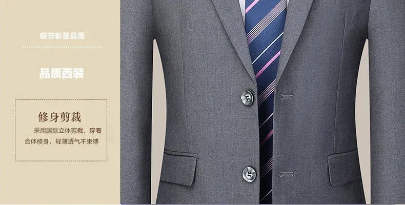 2024 Two-button Suit for Men (suit   Trousers) Handsome Slim-fit Business Professional Work Formal Two-piece Set  S-6XL