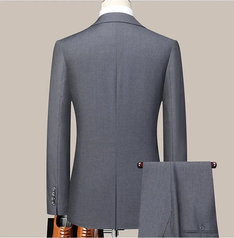 2024 Two-button Suit for Men (suit   Trousers) Handsome Slim-fit Business Professional Work Formal Two-piece Set  S-6XL