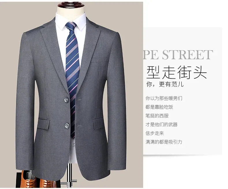 2024 Two-button Suit for Men (suit   Trousers) Handsome Slim-fit Business Professional Work Formal Two-piece Set  S-6XL