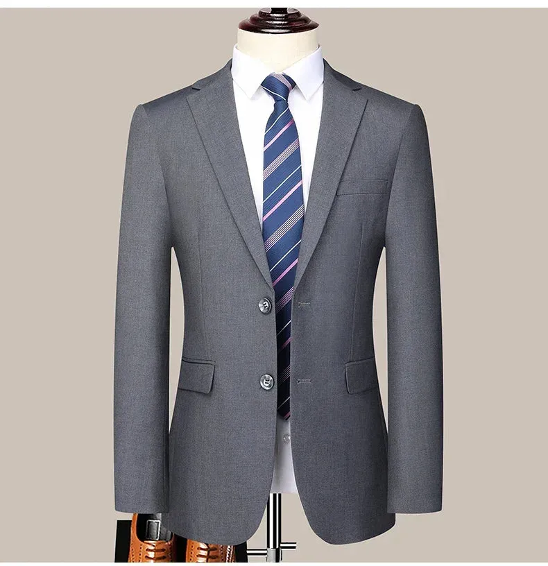 2024 Two-button Suit for Men (suit   Trousers) Handsome Slim-fit Business Professional Work Formal Two-piece Set  S-6XL