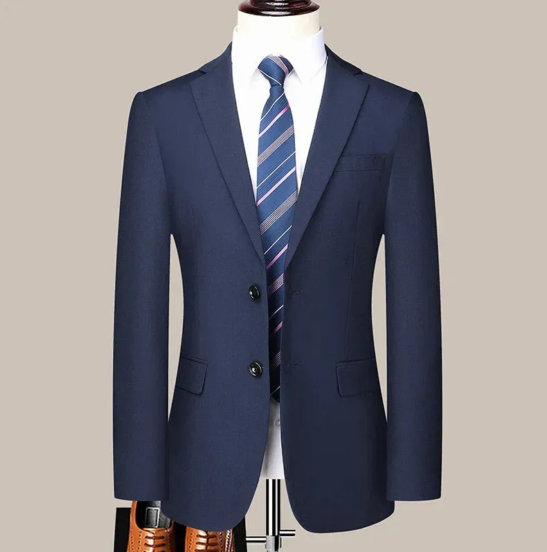 2024 Two-button Suit for Men (suit   Trousers) Handsome Slim-fit Business Professional Work Formal Two-piece Set  S-6XL