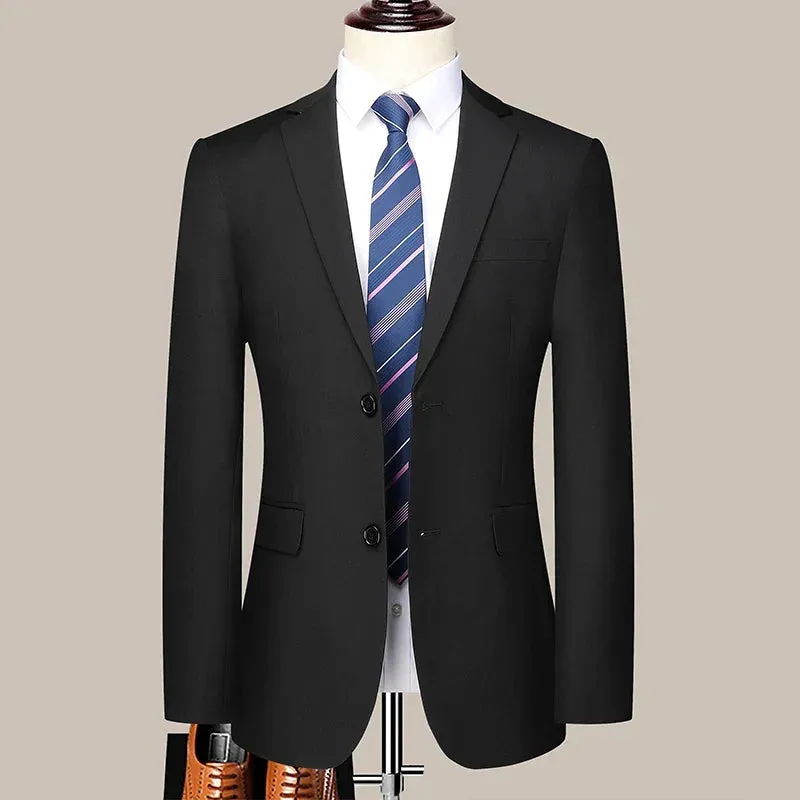 2024 Two-button Suit for Men (suit   Trousers) Handsome Slim-fit Business Professional Work Formal Two-piece Set  S-6XL