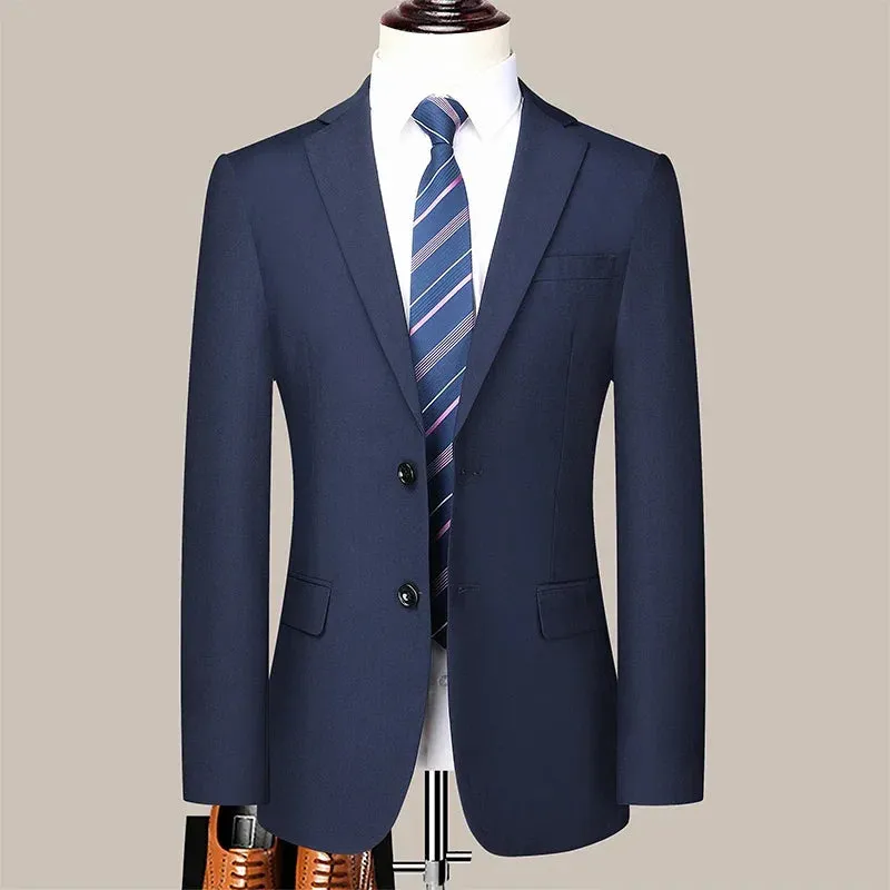 2024 Two-button Suit for Men (suit   Trousers) Handsome Slim-fit Business Professional Work Formal Two-piece Set  S-6XL