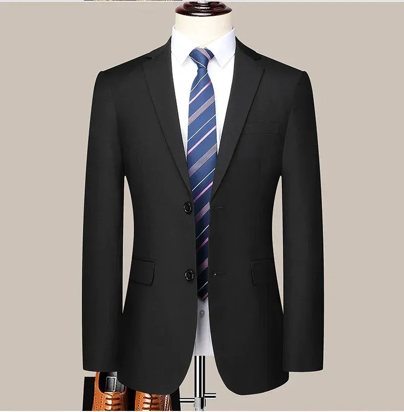 2024 Two-button Suit for Men (suit   Trousers) Handsome Slim-fit Business Professional Work Formal Two-piece Set  S-6XL