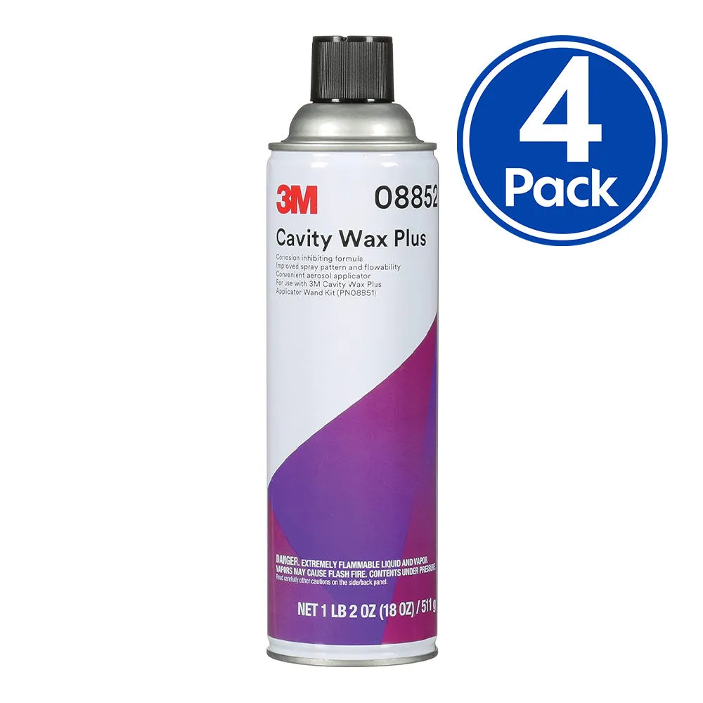 3M 08852 Cavity Wax Plus 511g Aerosol x 4 Pack Interior Corrosion Prevention