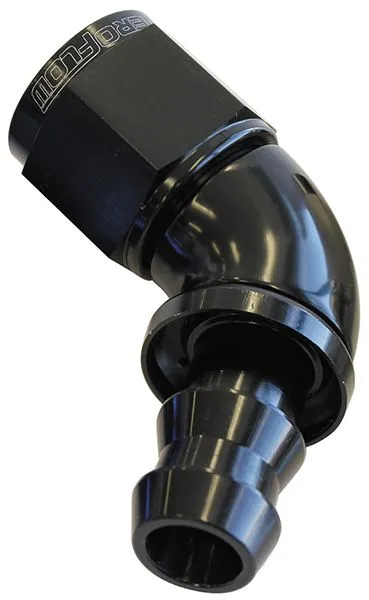 510 Series Full Flow Tight Radius Push Lock 60° Hose End -4AN AF518-04BLK