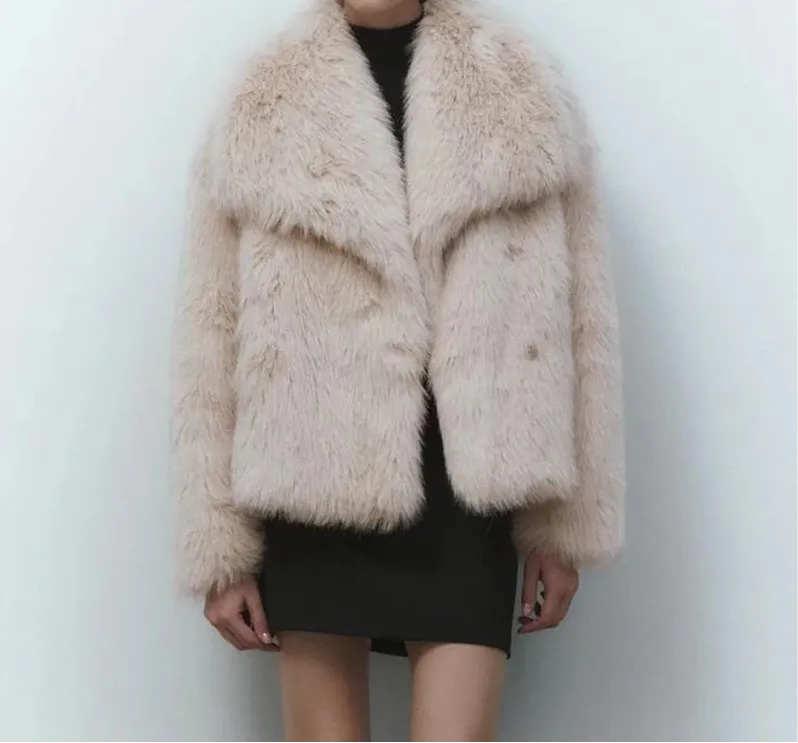 A&A Gradient Luxe Fur Coat Luxury Big Fur