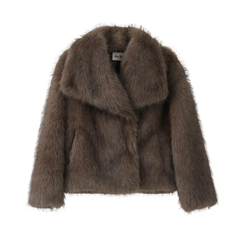 A&A Gradient Luxe Fur Coat Luxury Big Fur