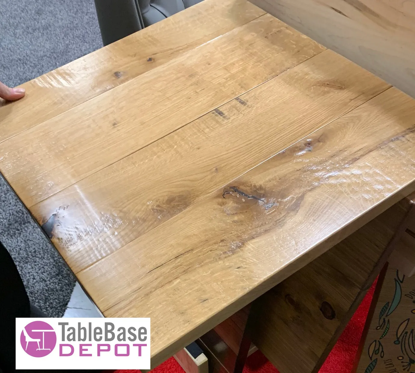 Aged Resilient White Oak Table Tops Plank Style With Closed Knots