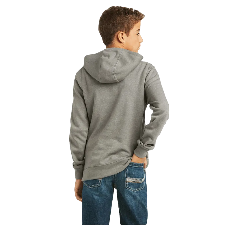 Ariat Youth Basic Charcoal Raised Logo Hoodie Sweatshirt