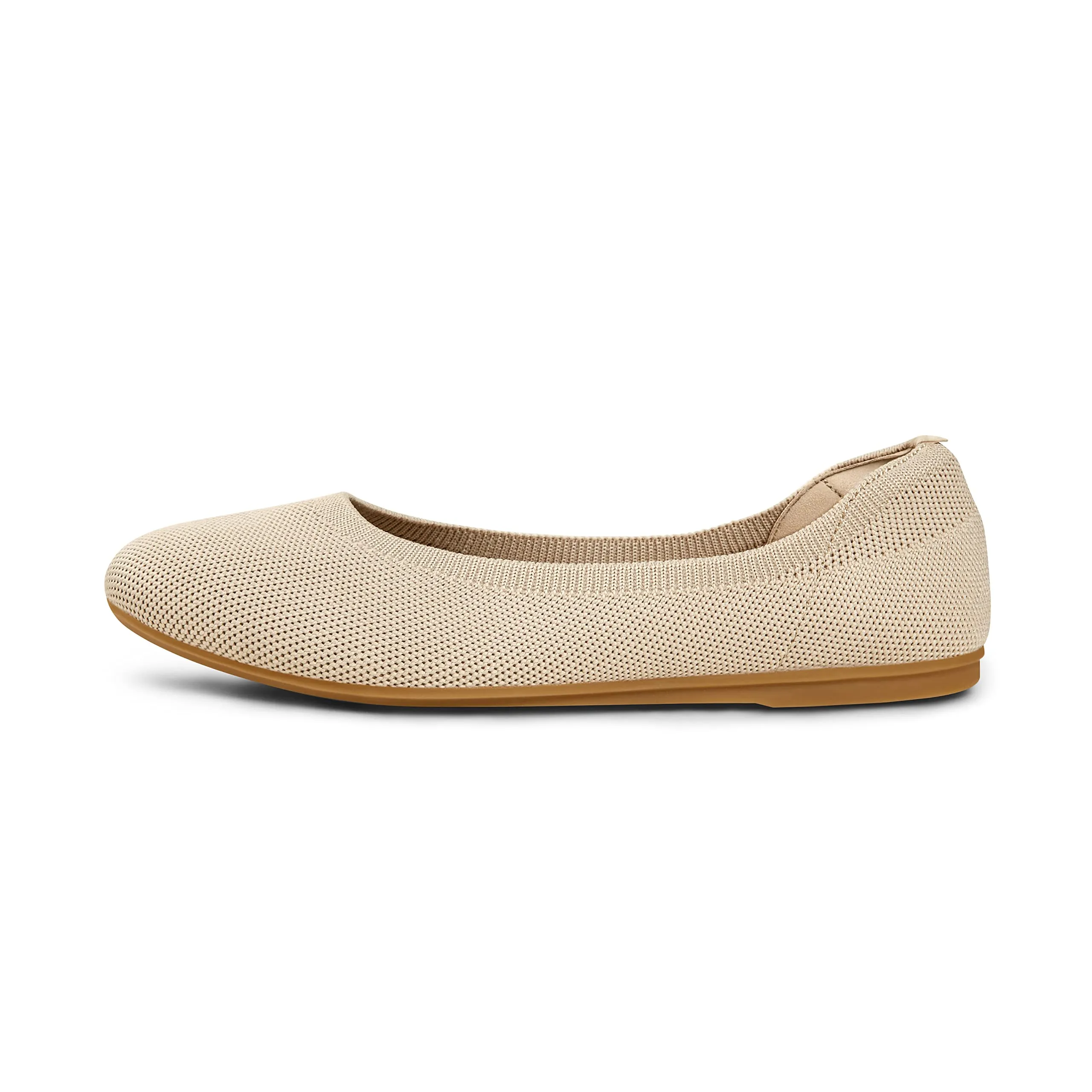 Arromic Nude Flats Shoes for Women Washable Round Toe Knit Pair of Shoes