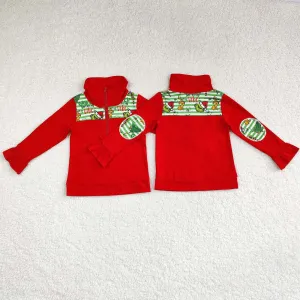 Baby Girls Clothes Tops Christmas Green Zip Pullovers Tops GT0611