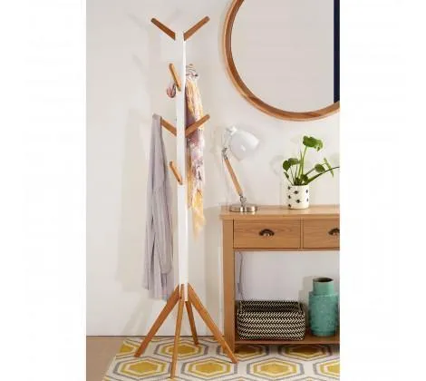 Bamboo Coat Stand - White