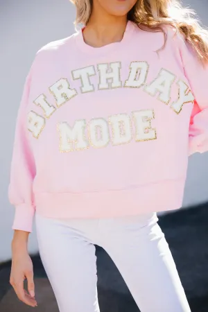 BIRTHDAY MODE BABY PINK PULLOVER