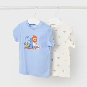 BLUE AND WHITE T-SHIRT SET FOR BABY BOYS