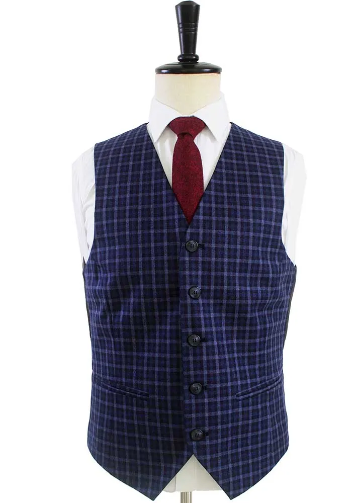 BLUE GINGHAM WORSTED 3 PIECE SUIT