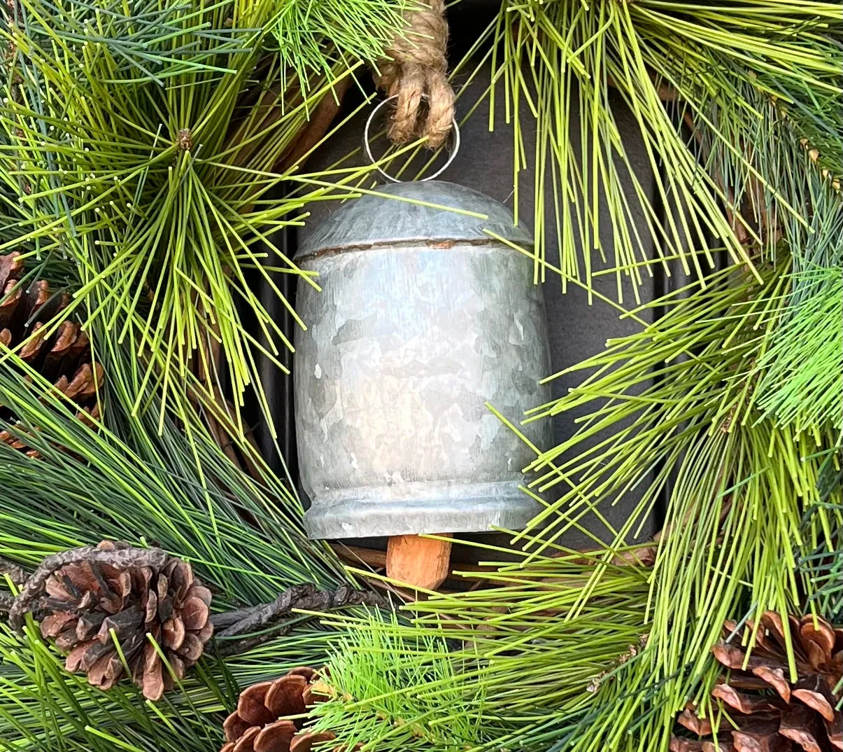 Christmas Cedar Wreath with Lantern