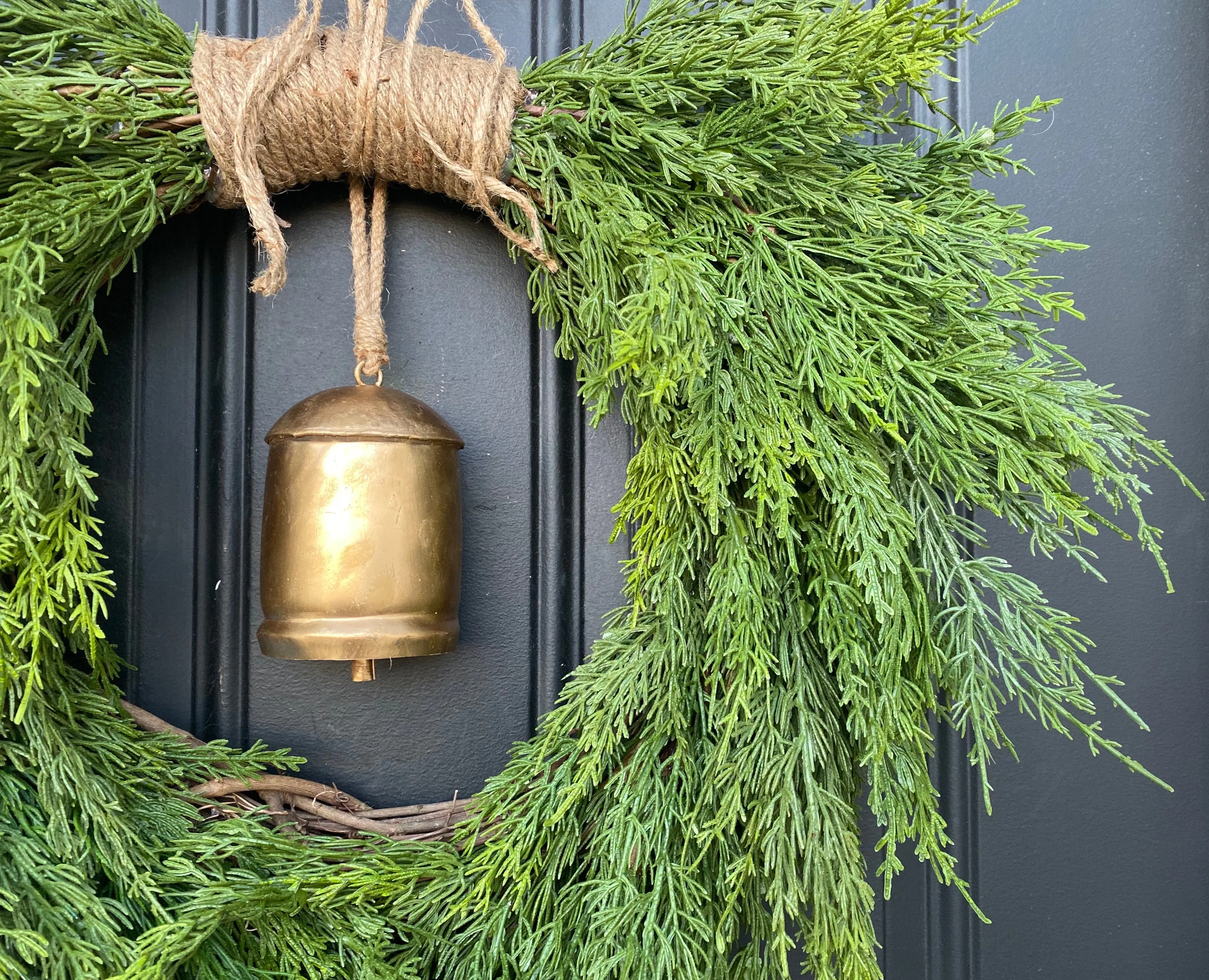 Christmas Cedar Wreath with Lantern