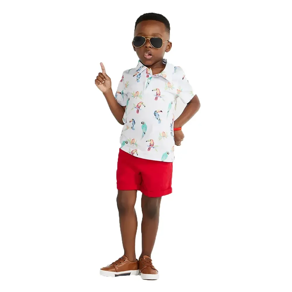 Chubbies Kids' Dude Where's Macaw Polo