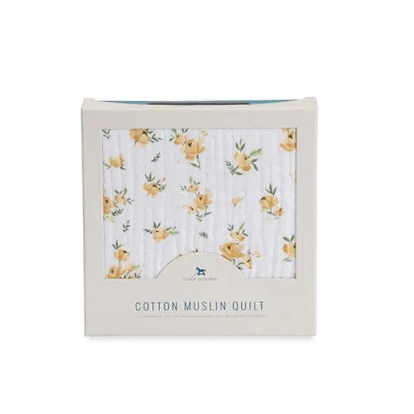 Cotton Muslin Quilt (Yellow Rose)