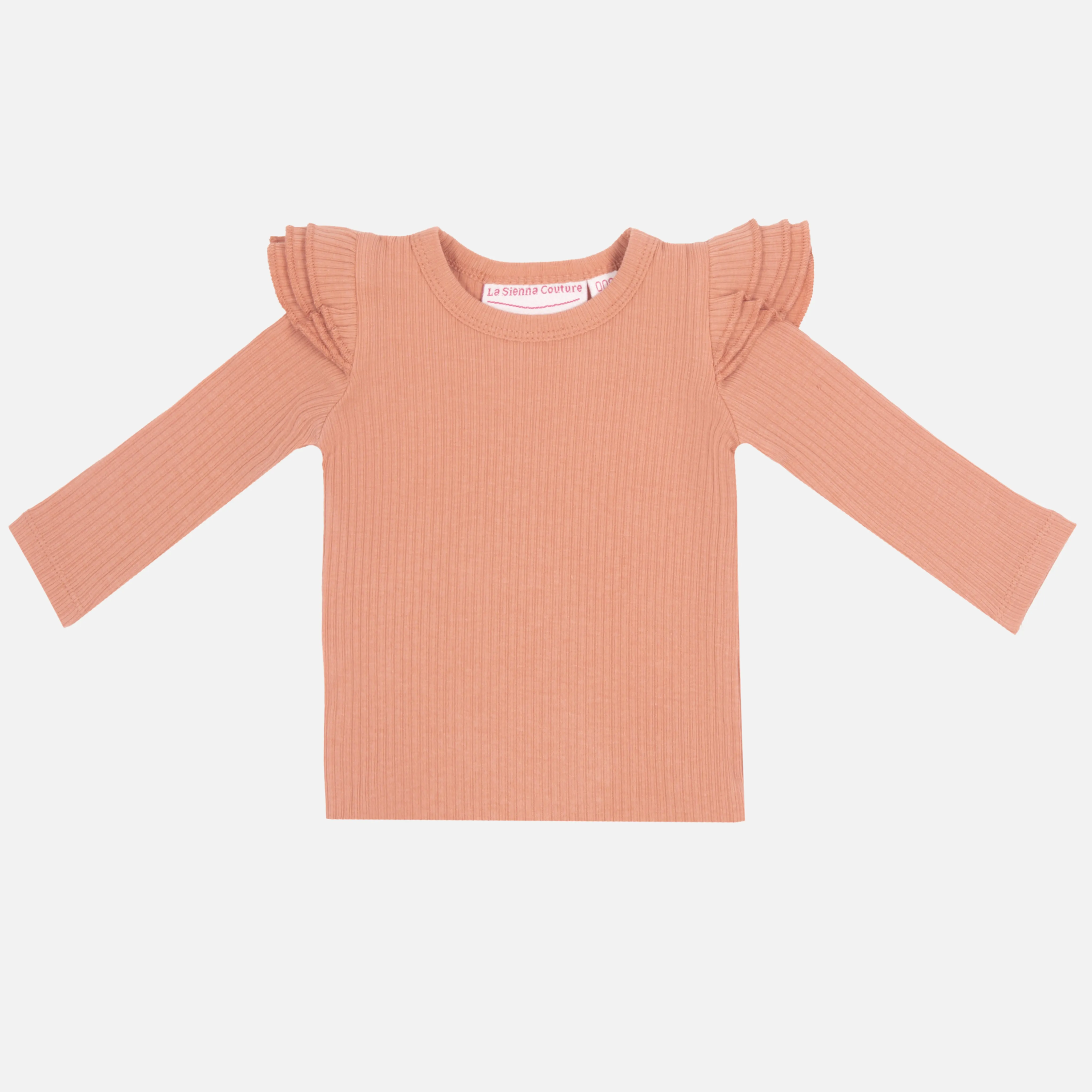 Cozy Long Sleeve Flutter - Peach Parfait