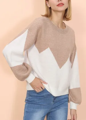 Drop Shoulder Color Block Sweater