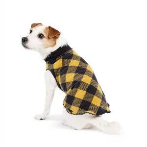 Duluth Fleece Reversible Pullover Dog Coat Gold Buffalo Check/Black