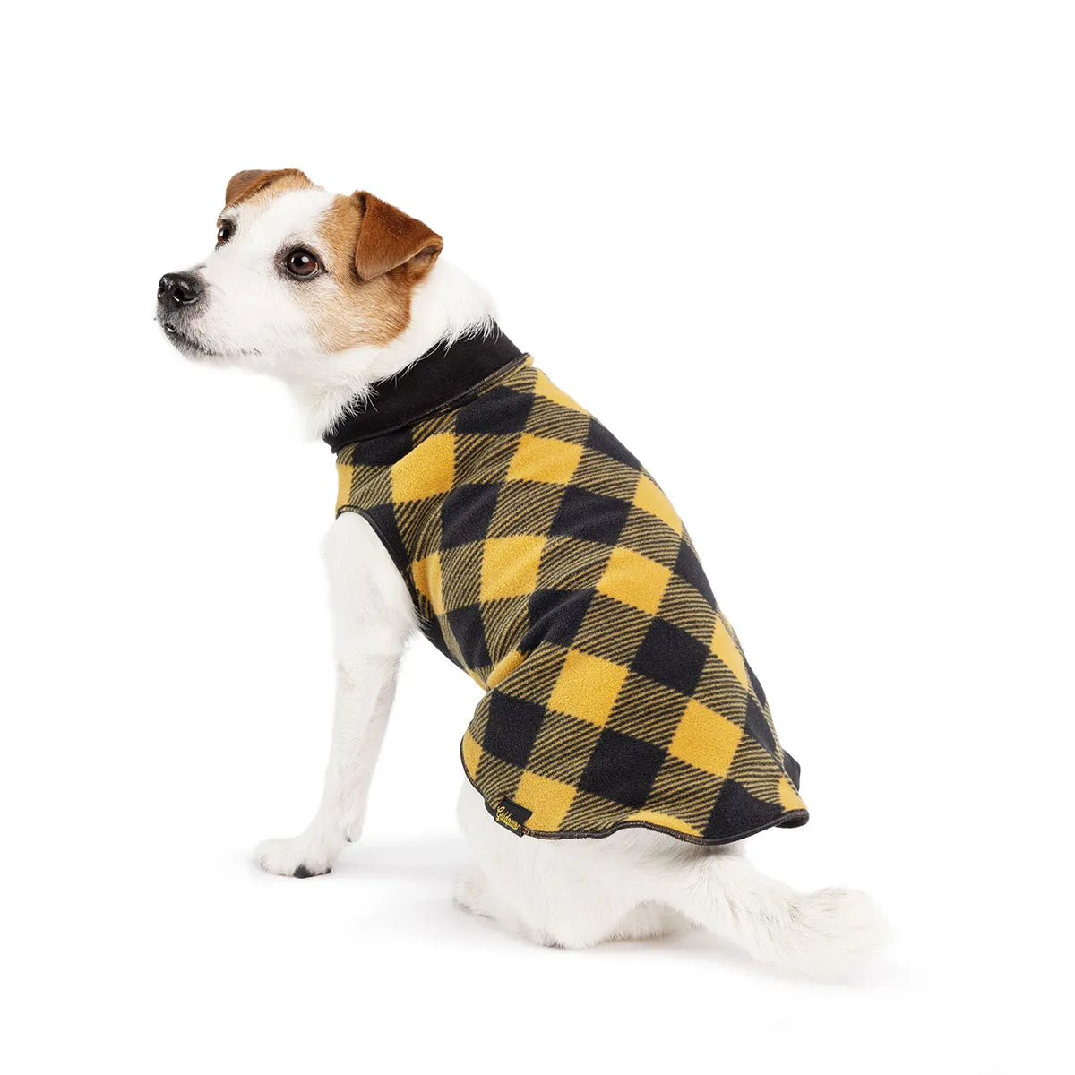 Duluth Fleece Reversible Pullover Dog Coat Gold Buffalo Check/Black