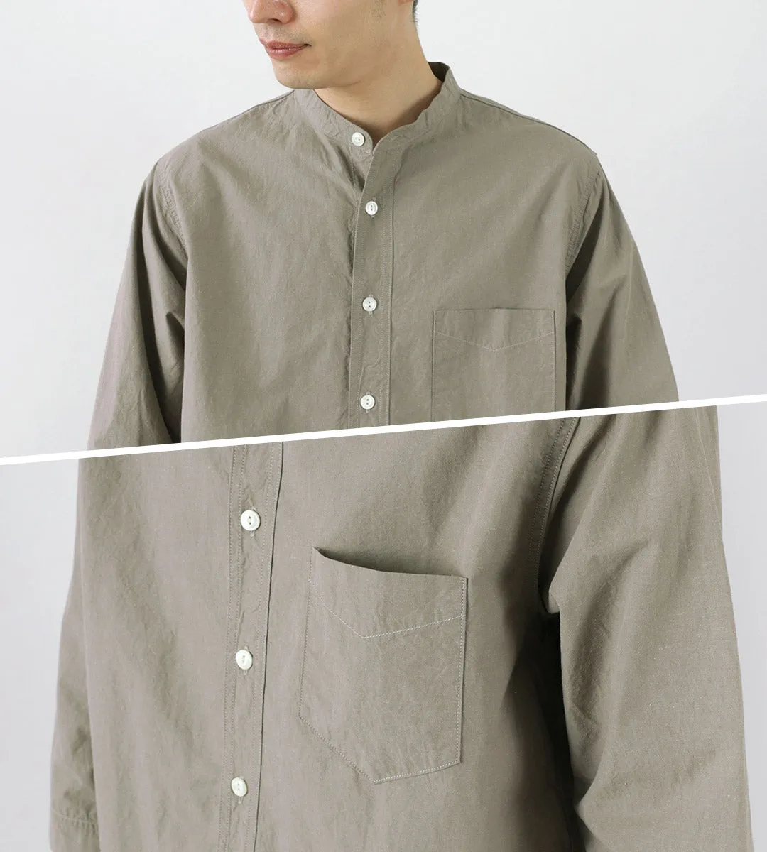 FOB FACTORY / FRC006 military dump band collar shirt