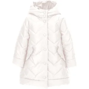 Girls White Quilted Jacket