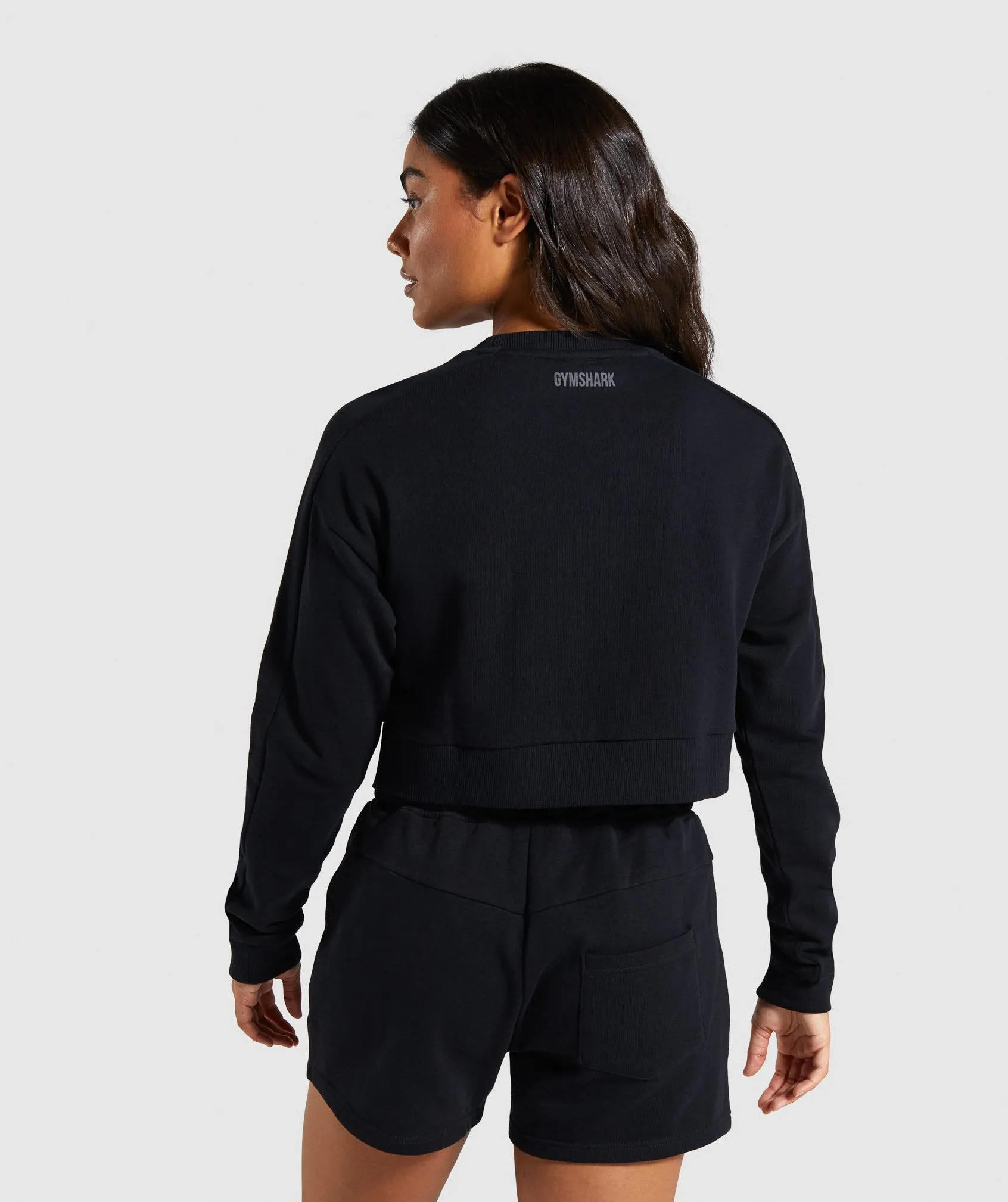 Gymshark 24/7 Cropped Sweater - Black