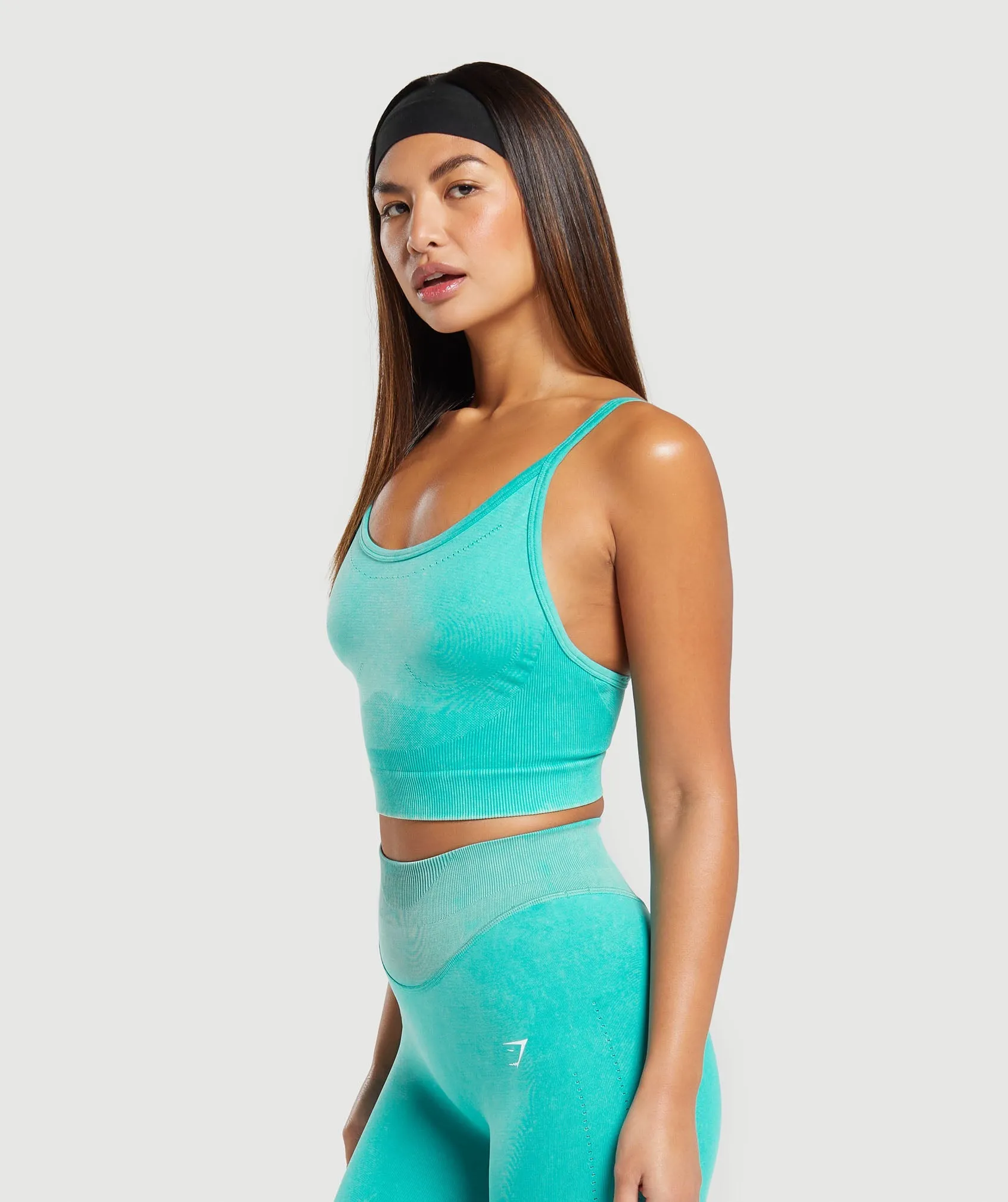 Gymshark Sweat Seamless Washed Midi Tank - Capri Blue