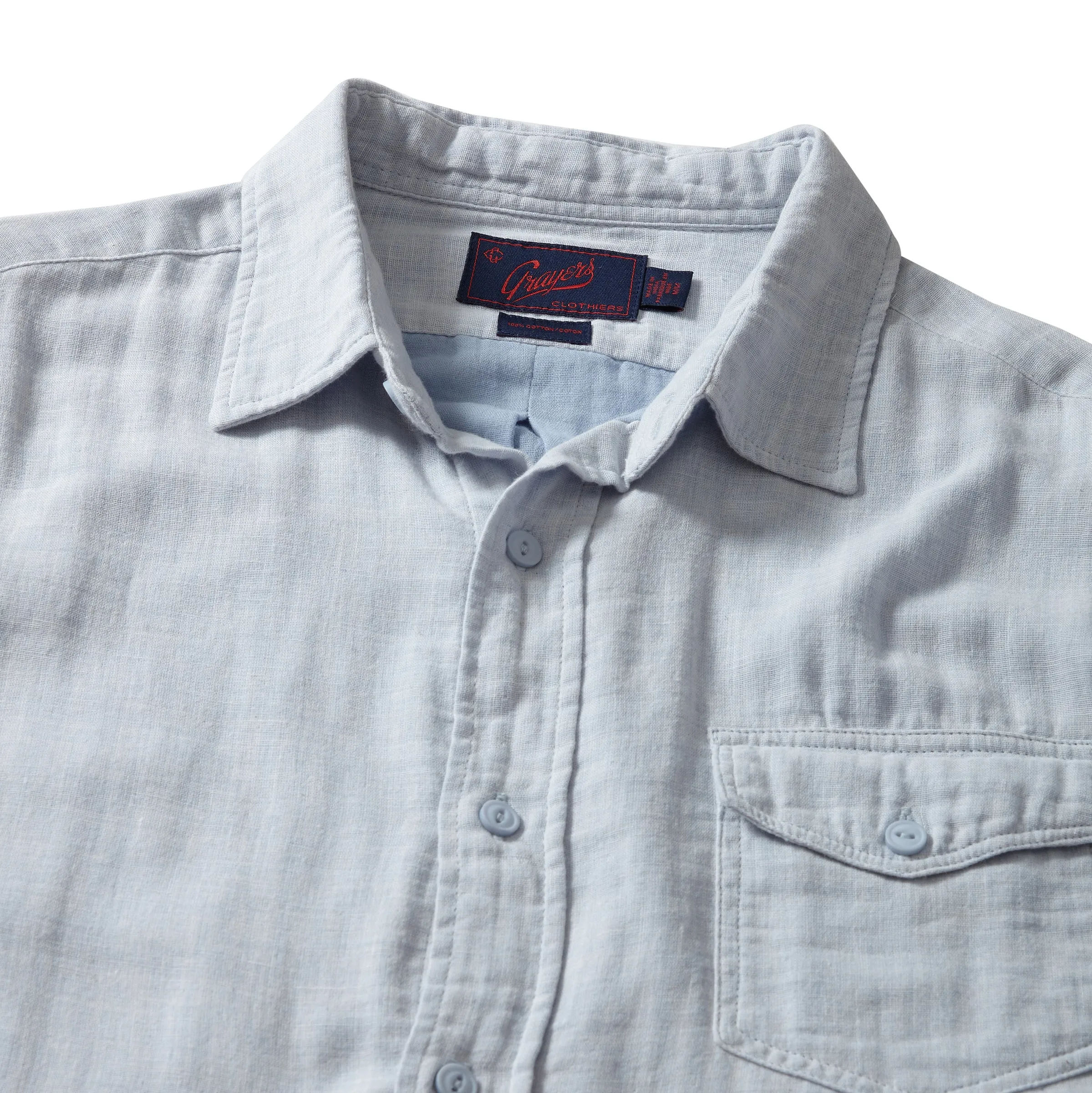 Hammond Double Cloth Shirt - Blue Chambray