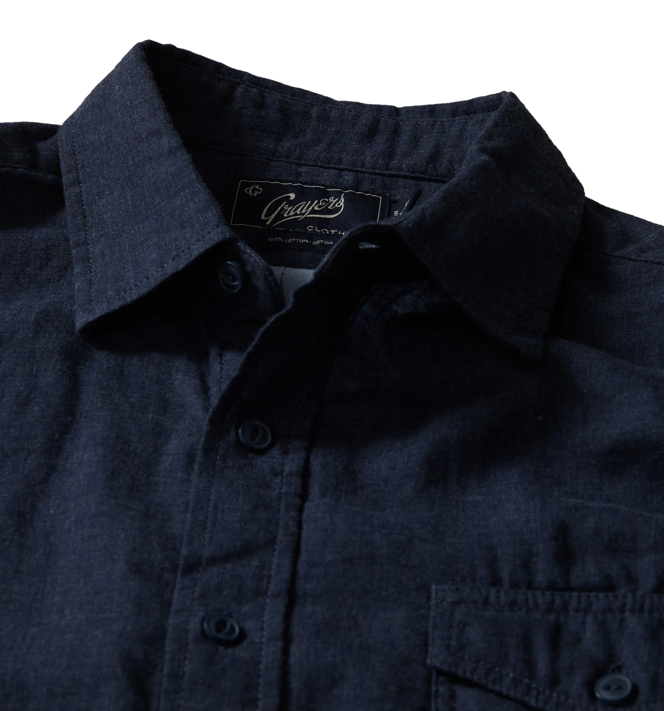 Hattox Double Cloth Shirt - Navy Heather