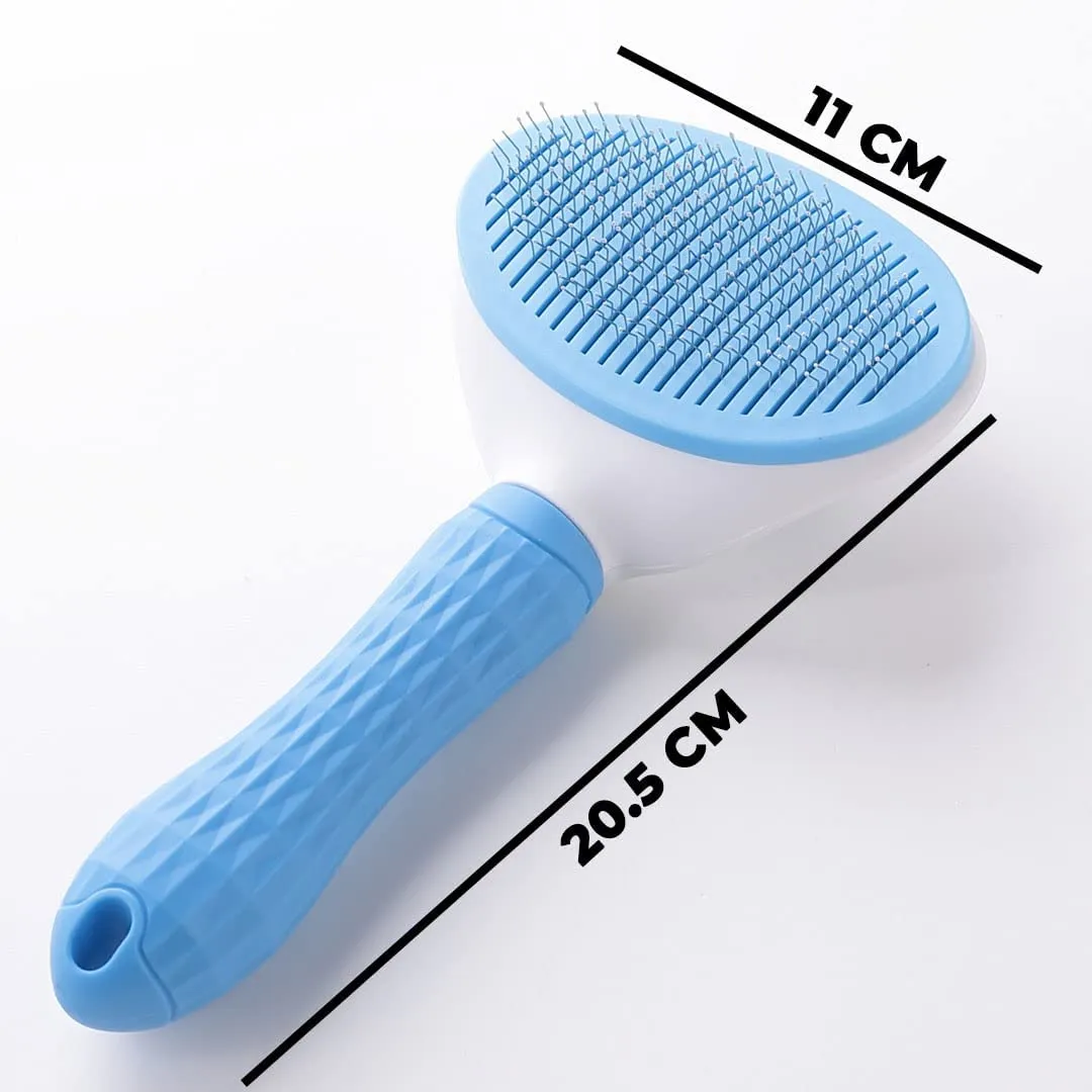 Kuber Industries Dog Brush|Dog Brush for Hair Cleaning|De-tangling|& Grooming|Helps Prevent Fur Loss Upto 90% by Increasing Blood Circulation|Suitable for Small & Medium Pets|PT213B|Pack Of 4|Blue