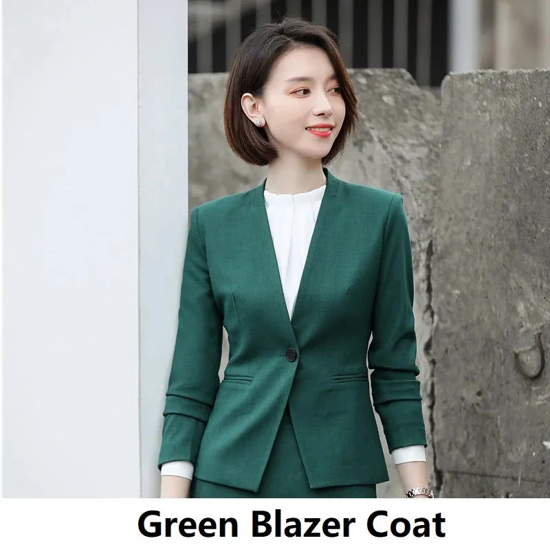 Ladies Office Work Wear Suits Autumn Winter Professional Women Blazers High Quality Fabric Uniform Styles Business Pantsuits