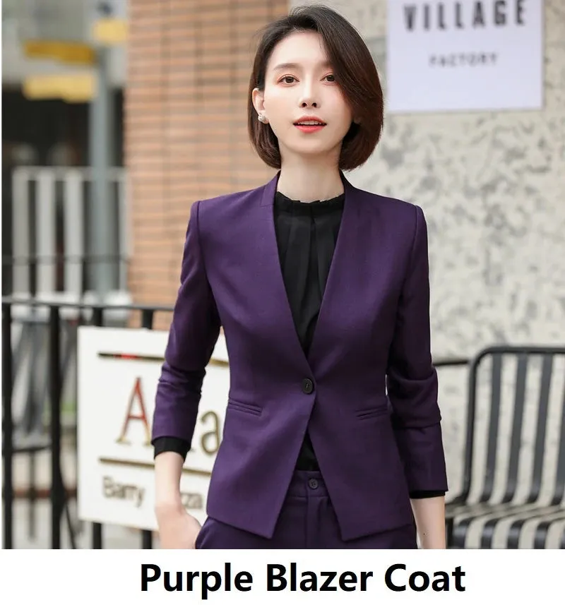 Ladies Office Work Wear Suits Autumn Winter Professional Women Blazers High Quality Fabric Uniform Styles Business Pantsuits