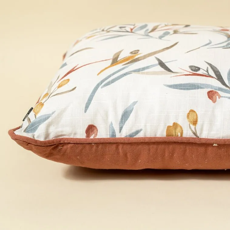 Leaf Pattern Printed Cushion Cover - Multi 45 X 45 Cm