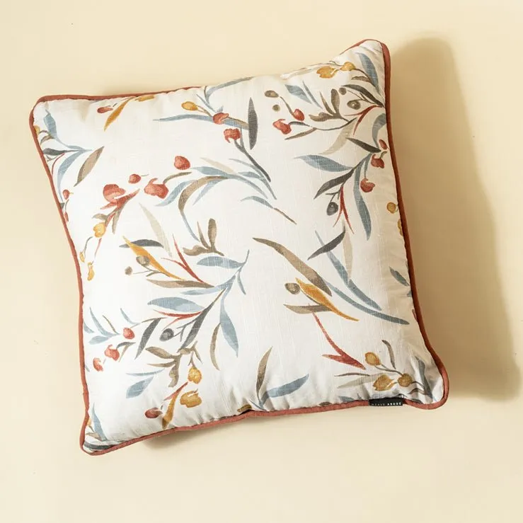 Leaf Pattern Printed Cushion Cover - Multi 45 X 45 Cm