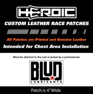 Leather Printed Patches - BLUD Lubricants 4"