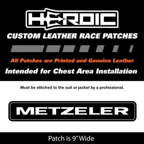 Leather Printed Patches - Pirelli Tires 9" Red Letter