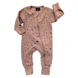 Little Bipsy Triangle 2 Way Zip Romper - Cinnamon