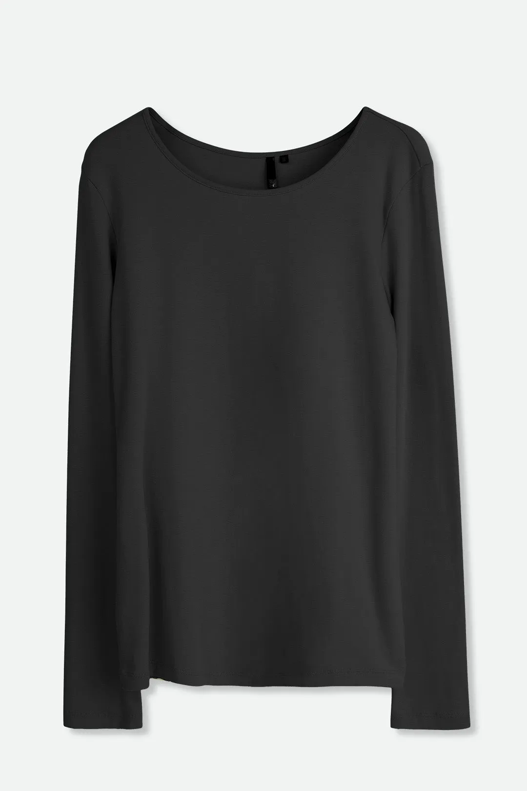 LONG SLEEVE BATEAU NECK IN PIMA COTTON STRETCH - FINAL FEW