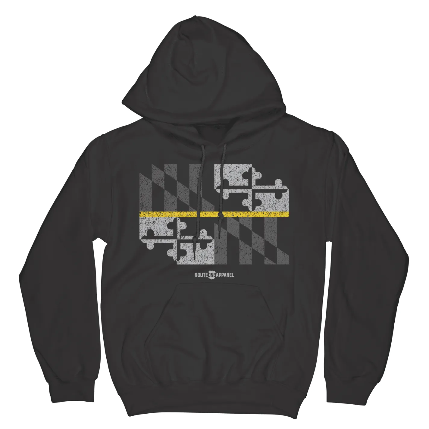 Maryland Flag Gold Line (Black) / Hoodie