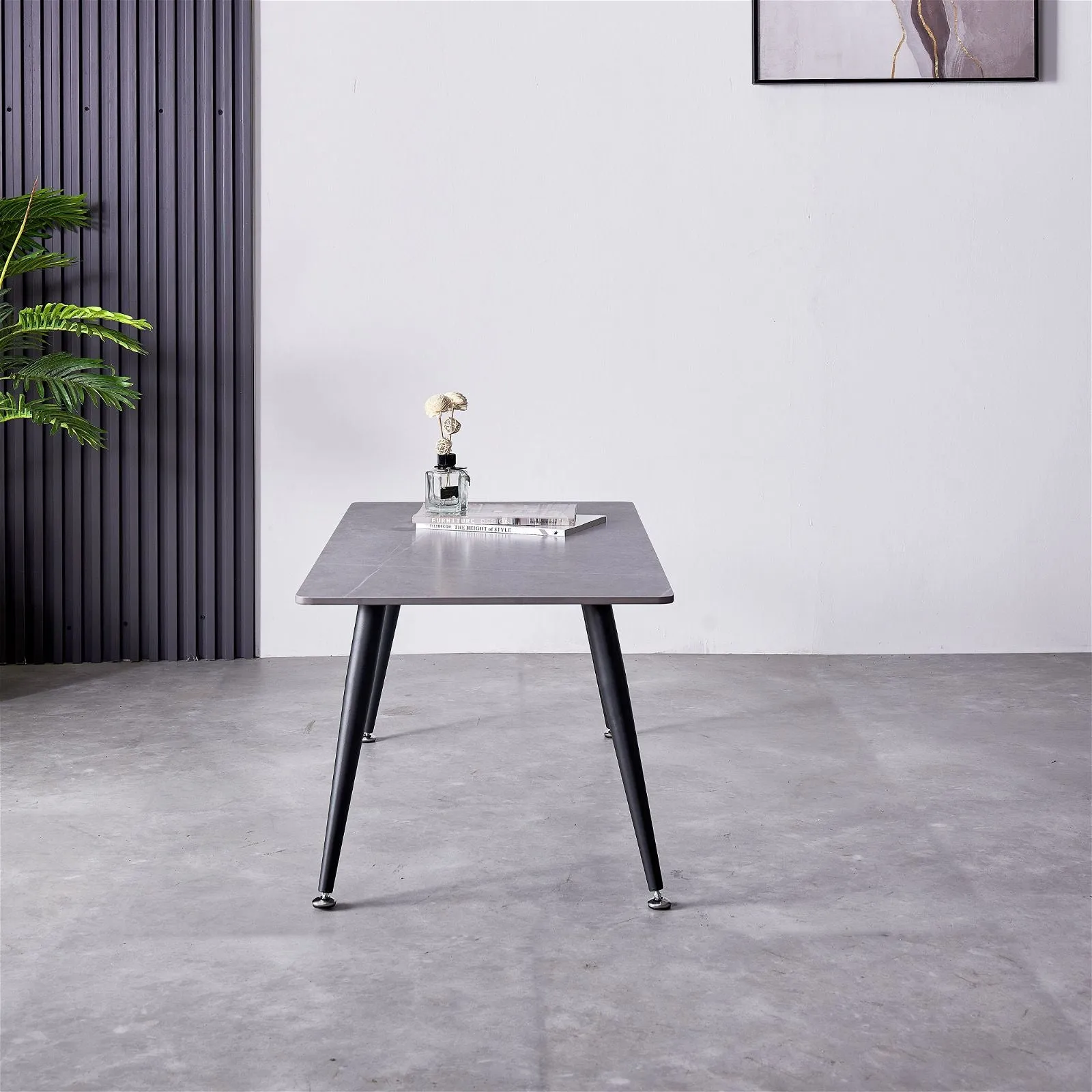 Mendy Grey Sintered Stone Coffee Table with Metal Legs by Criterion™