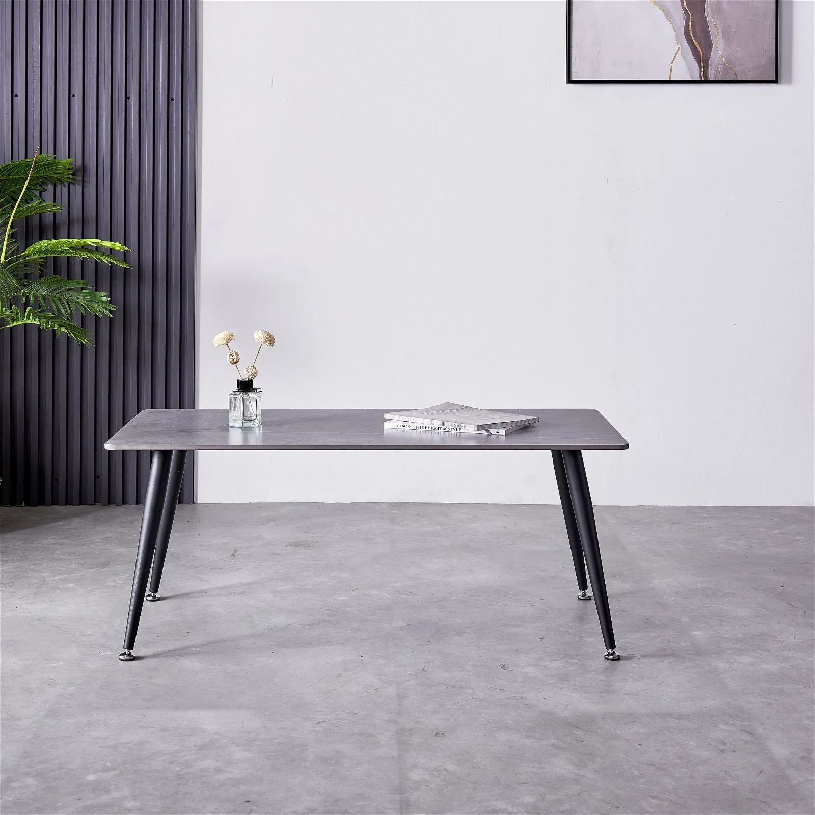 Mendy Grey Sintered Stone Coffee Table with Metal Legs by Criterion™