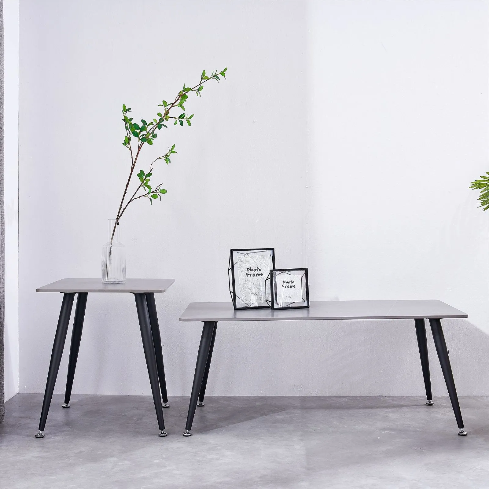 Mendy Grey Sintered Stone Coffee Table with Metal Legs by Criterion™