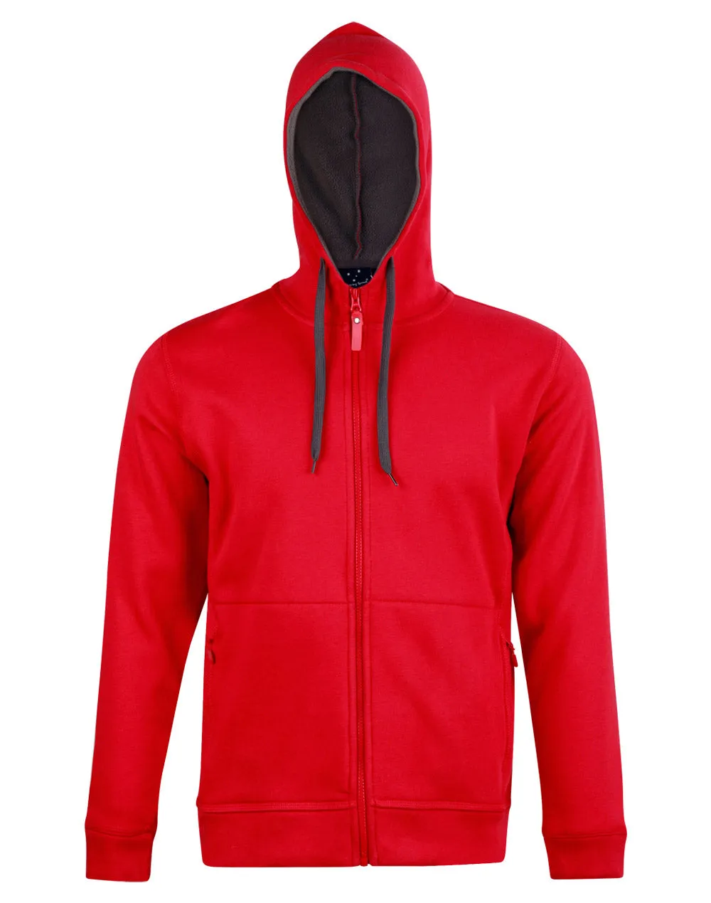 Men's Full Zip Contrast Fleecy Hoodie - FL17